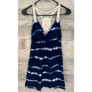 Planet Gold Top Womens XS Navy White  Knit Cross Over